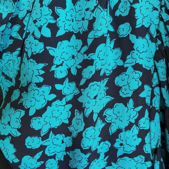 Vintage Lanz Midi Fit & Flare Dress 12 Green Floral Open Back Retro Coquette - Picture 12 of 14